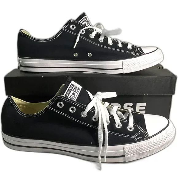 Converse Chuck Taylor All Star Unisex M-SZ14 W-SZ16 Black Low Top Sneakers NEW - Picture 1 of 7